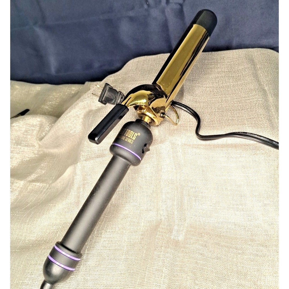 Hot Tools Pro Signature Series Gold Purple 1-1/4" Curling Iron Wand HTIR1576 - Picture 2 of 6